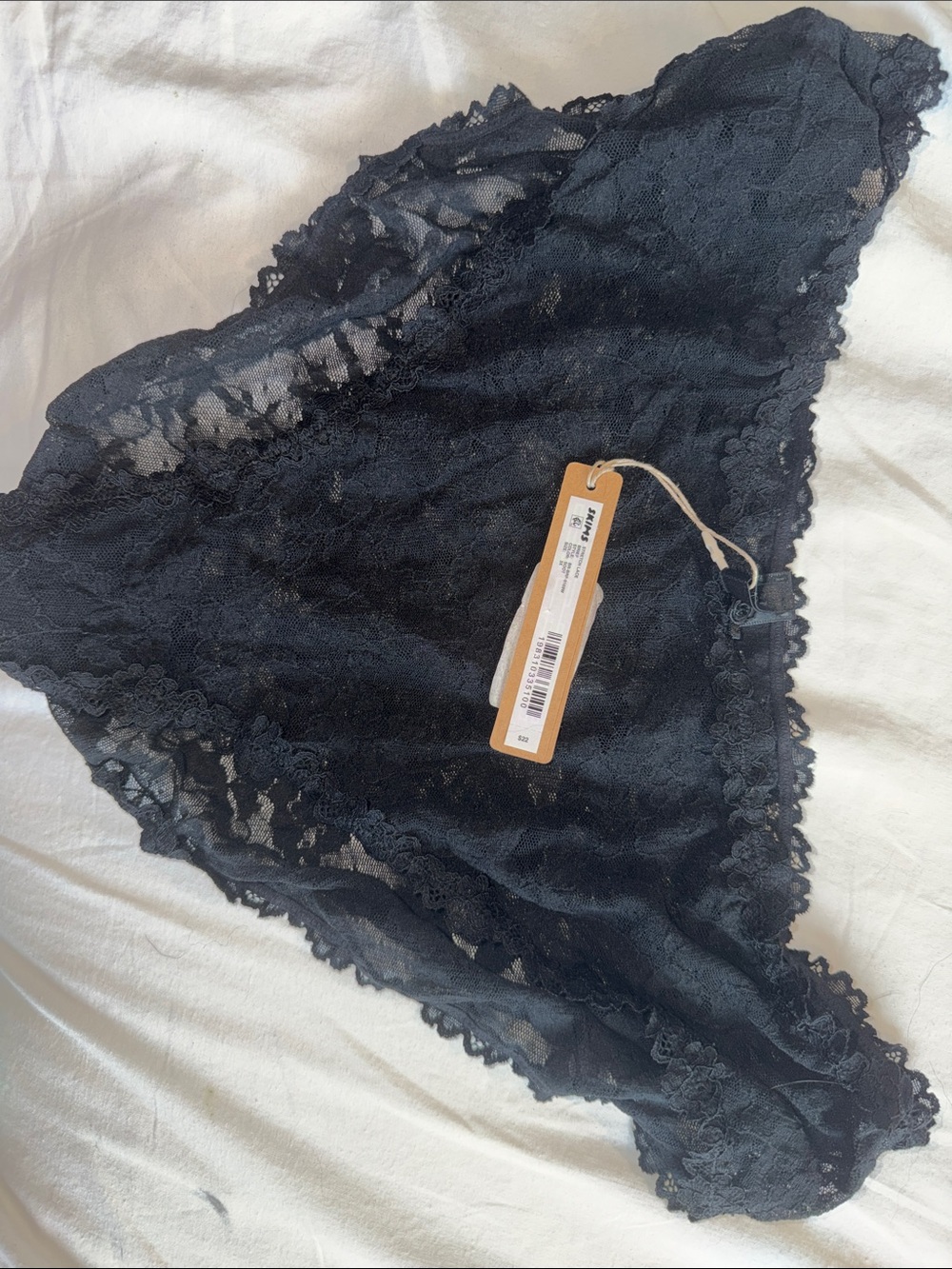 SKIMS 3x Delicate Black Lace Bikini Panty - Women's Intimates